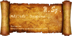 Máté Szabina névjegykártya
