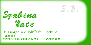 szabina mate business card